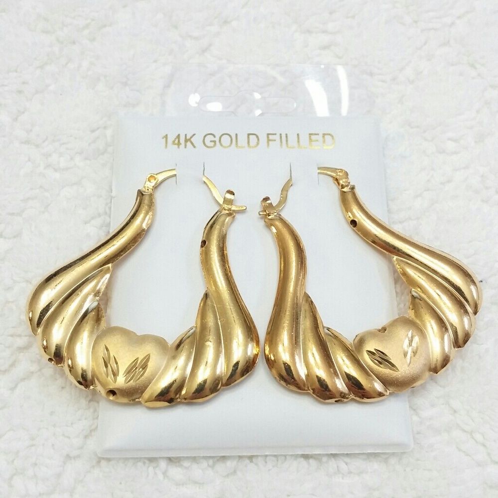 Yellow Gold Filled Pin Catch Earrings